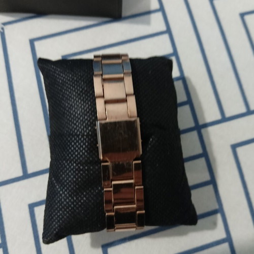 Wristwatch rose gold with white dial and strass, like new