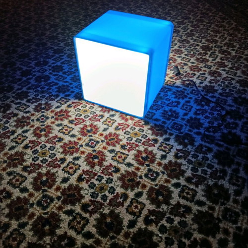 Handmade table lamp cube made to order
