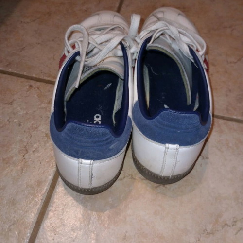 Adidas Samba leather shoes like new, size 43, white and red