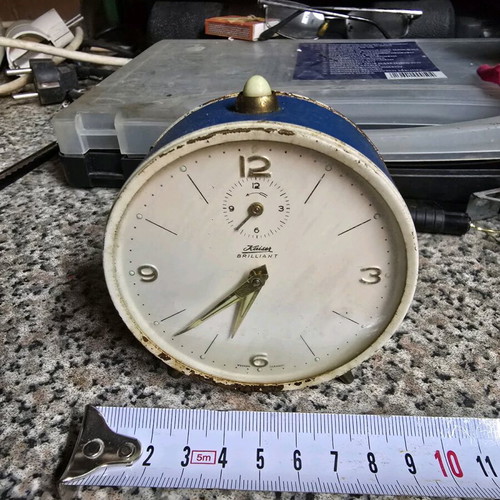 Vintage Kaiser Brilliant table clock alarm used