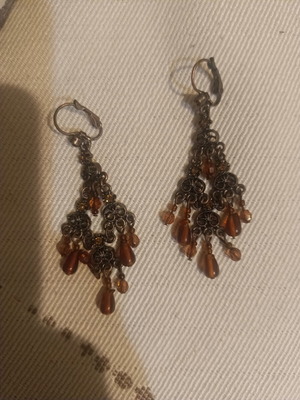 Boho earrings used, brown