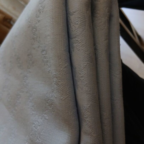 Vintage pique blanket like new, 35+ years, blue jacquard floral design