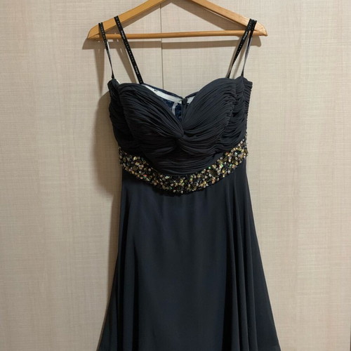 Unique dress new size 44 dark charcoal with beads