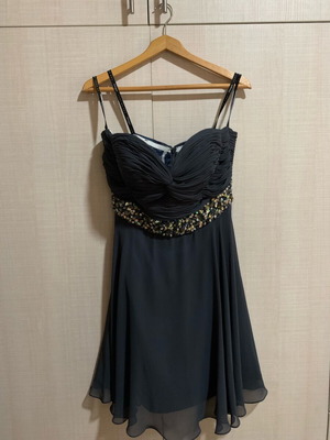 Unique dress new size 44 dark charcoal with beads