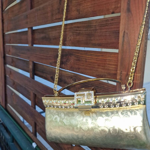 Women's shoulder bag vintage style, gold
