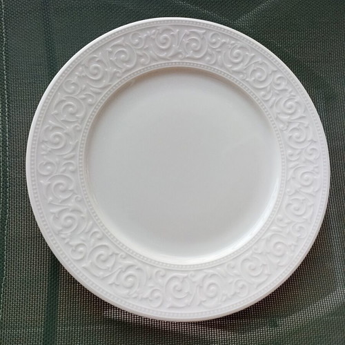 Kutahya dinner plates set of 6, white porcelain, new