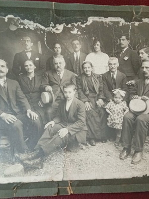 Thick cardboard photo 1920, worn