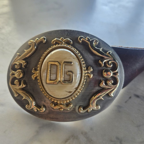 Dolce & Gabbana vintage leather men's belt, brown
