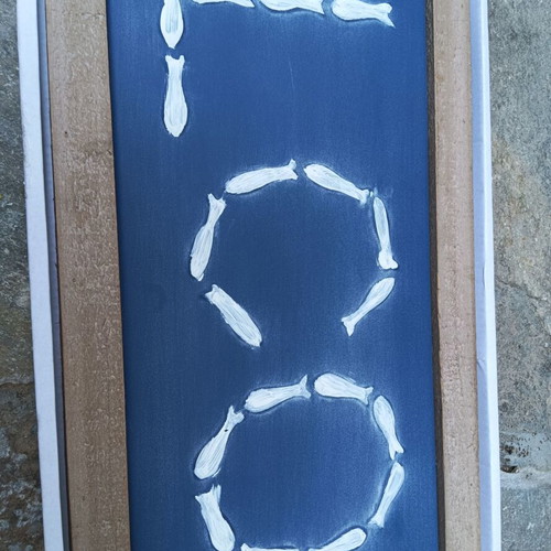 Wooden Welcome Sign with Fish Coastal Design new