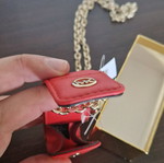 Michael Kors lipstick bag red new with gold chain