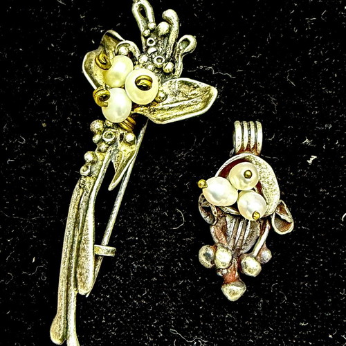 Silver handmade jewelry set