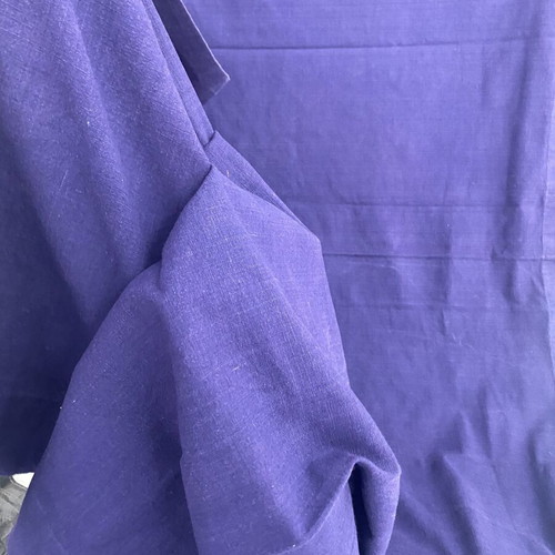 IKEA blue pair of curtains used, 100% cotton, includes tiebacks