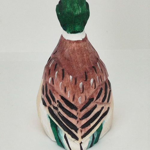 Wooden carved duck new, small colorful sculpture