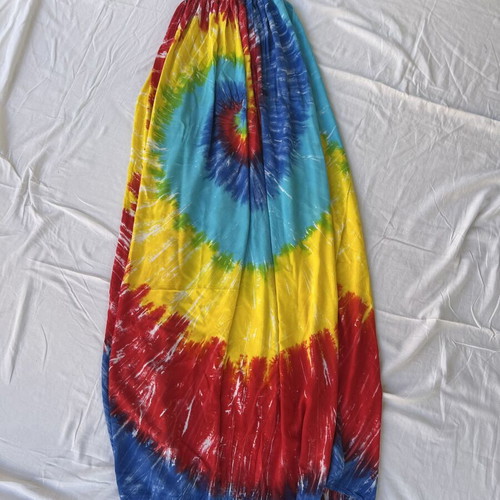 Cotton tie-dye maxi dress, colourful, free size 8–16