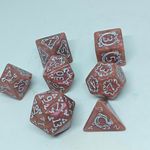 Dragon’s Breath RPG dice set like new with pearly finish