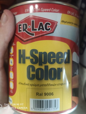 ER-LAC Βερνικόχρωμα H Speed 0.75lt Ασημι RAL 9006 νέο