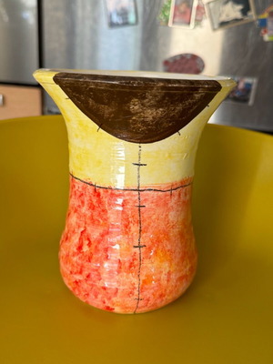 Decorative vase like new, unique alternative style, 15 cm