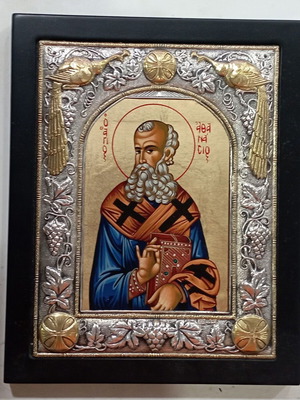 Icon of Saint Athanasios like new, crafted with 0.925 silver