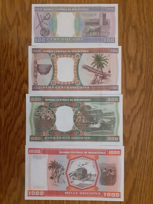 ΜΑΥΡΙΤΑΝΙΑ 4 ΧΑΡΤ/ΤΑ ΠΑΚΕΤΟ - MAURITANIA 100, 200, 500, 1.000 OUGUIYA ( 1981-2002 ) UNC