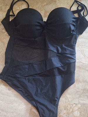 Swimsuit size 54 black, new with transparency