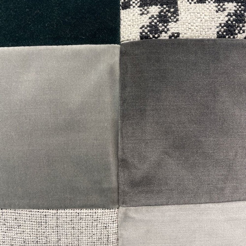 Decorative pillow 40 x 45 cm patchwork with suede and linen cotton, new