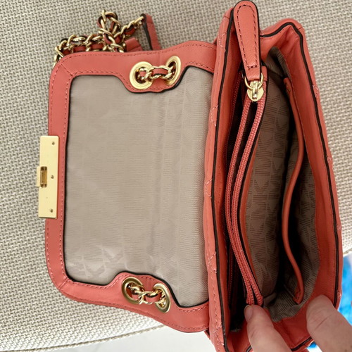 Michael Kors crossbody bag like new, orange leather, spacious