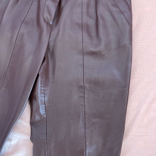 Zini leather pants like new, black cherry, size 38
