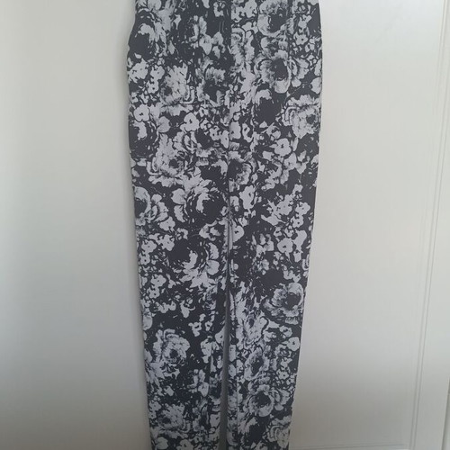 Women's One-Piece Small with Sheer Striped Waist, Black and White, Like New