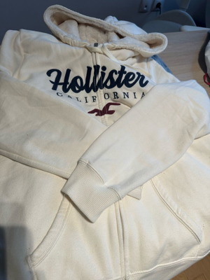 Hollister φούτερ με κουκούλα σαν καινούργιο, άσπρο, μέγεθος L