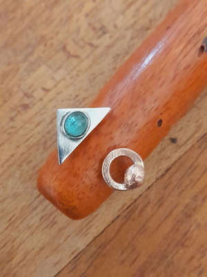 Handmade silver ring new, 925 silver, semi-precious stone, size 63