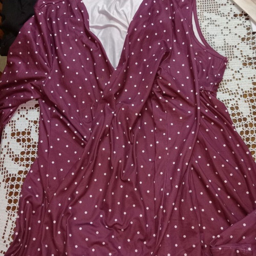 Maternity nightgown with robe like new, purple, size L