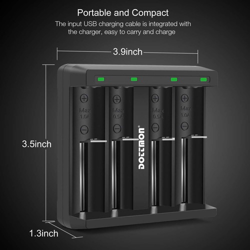 Dottmon LED 4-Slots Intelligent Universal Battery Charger new