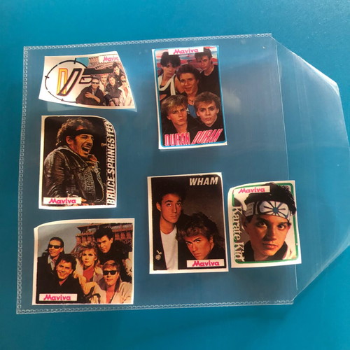 Manina stickers used, pack of 6, Duran Duran, Bruce Springsteen, Wham, Karate Kid
