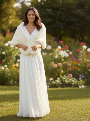 Сватбена рокля комплект с древногръцки стил и бяла кожа нова