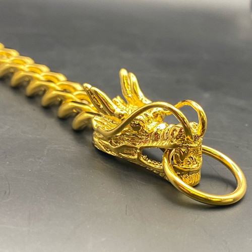 Bracelet with dragon head new, gold color