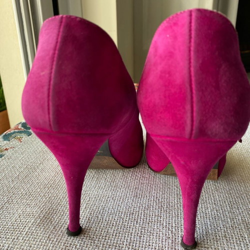 Vintage leather suede high heel pumps size 38 used pink J. BOURNAZOS