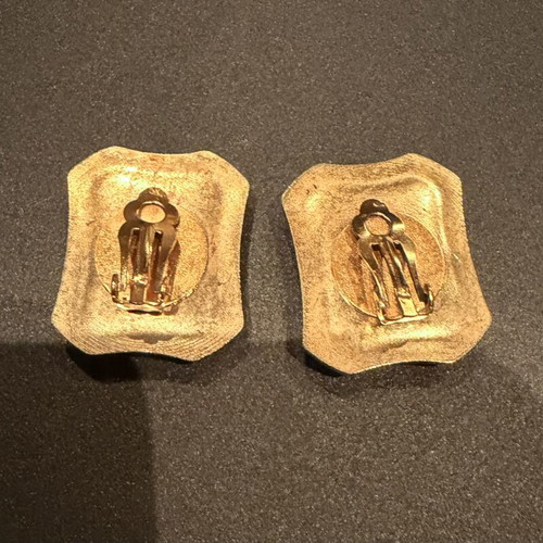 Handmade earrings new, black and gold