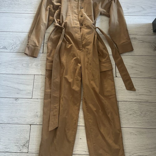 H&M jumpsuit beige, used, size M