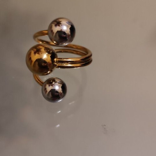 Ring silver and gold stainless steel new