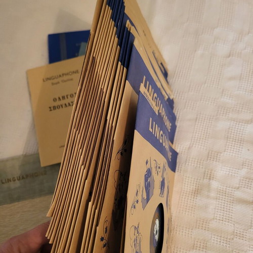 Linguaphone Institute English learning system used with 16 vinyl records and 3 books