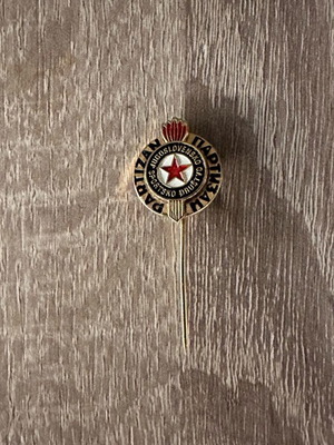Partizan Pin and Banner New Authentic from 1990s Yugoslavia