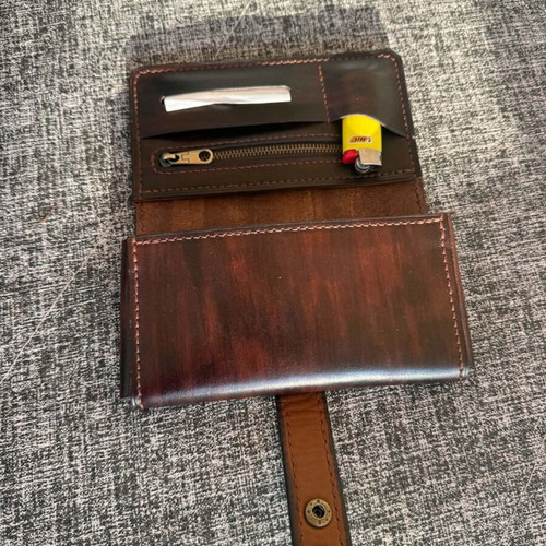Handmade leather tobacco pouch