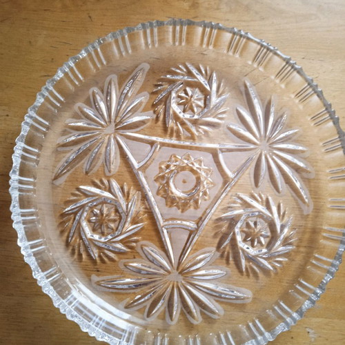 Bohemia Crystal Round Serving Platter 30 cm like new