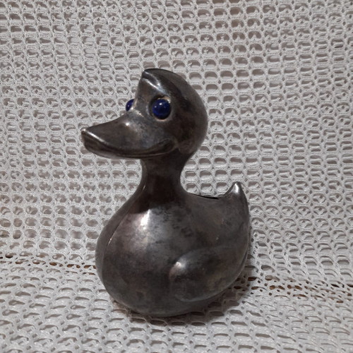 Vintage metal duck piggy bank used from the 60s