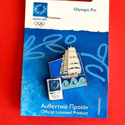 Olympic pin set Athens 2004 new, 6 sailing ship designs