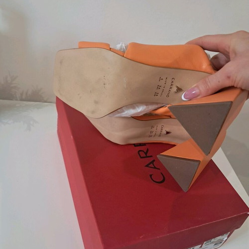 Carrano orange heeled sandals like new, size 36, 10 cm heel