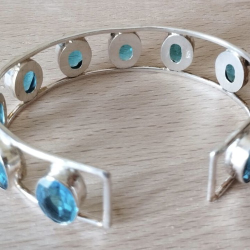 Handmade adjustable bracelet with large turquoise stones, like new