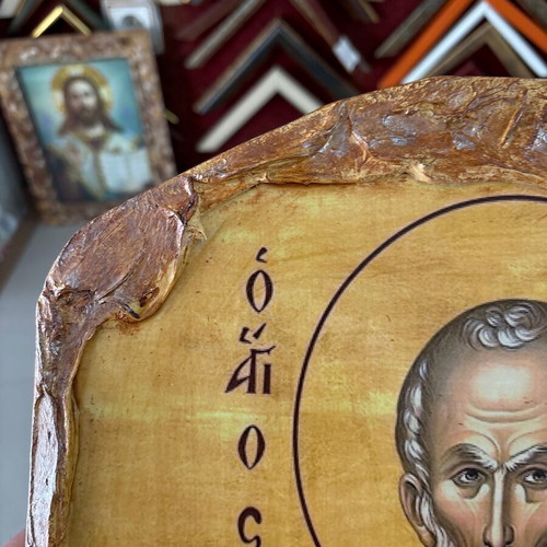Handmade Saint Charalambos Icon new, size 32x45