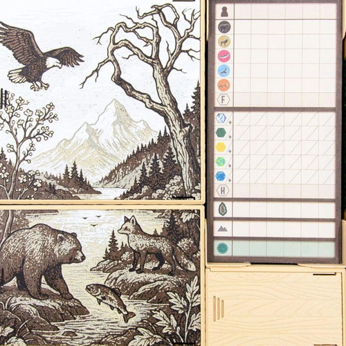 Cascadia Board Game Organizer New with Landmarks and Promo Cards