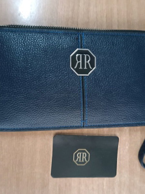 Women's wallet new blue with zipper and strap